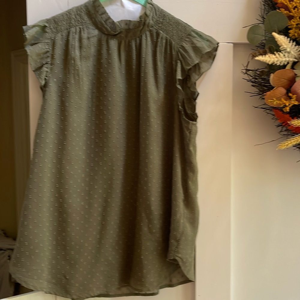 Loft, olive color. green dress shirt